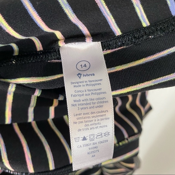 Ivivva Rhythmic Tights Striped SZ 14 - Picture 2 of 5